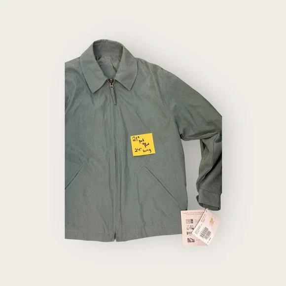 London Fog Spectator L Petite Women's Full Zip Jacket Sage Green Water Repellent - Picture 7 of 7